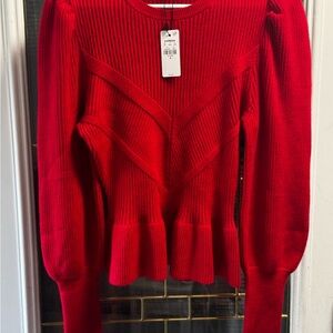 Express Vibrant Red Knit Top
